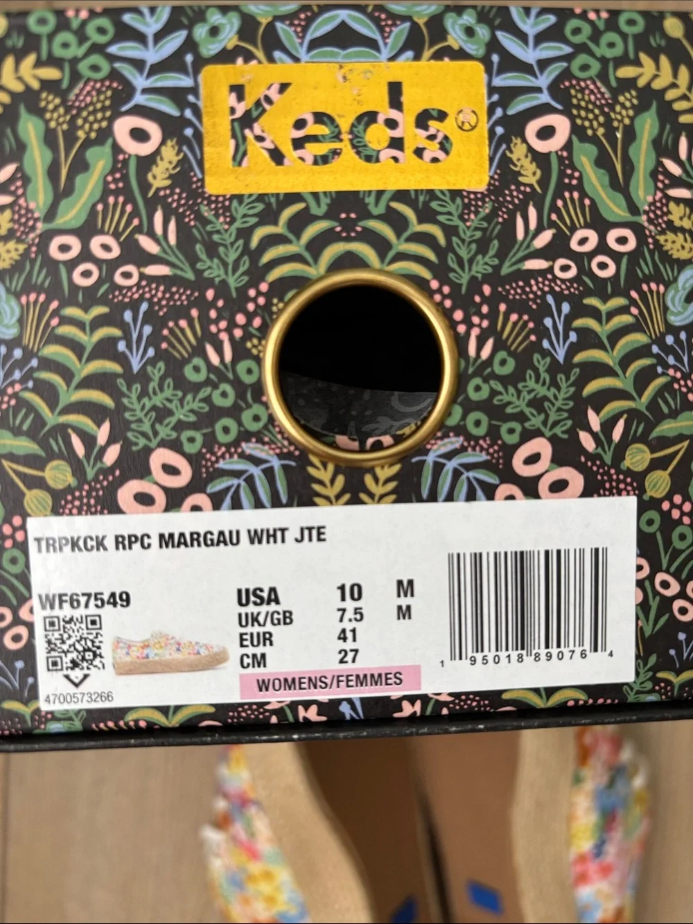 Keds x Rifle Paper Co. Margaux Triple Kick Jute Sole Sneakers SZ 10 Summery Boho